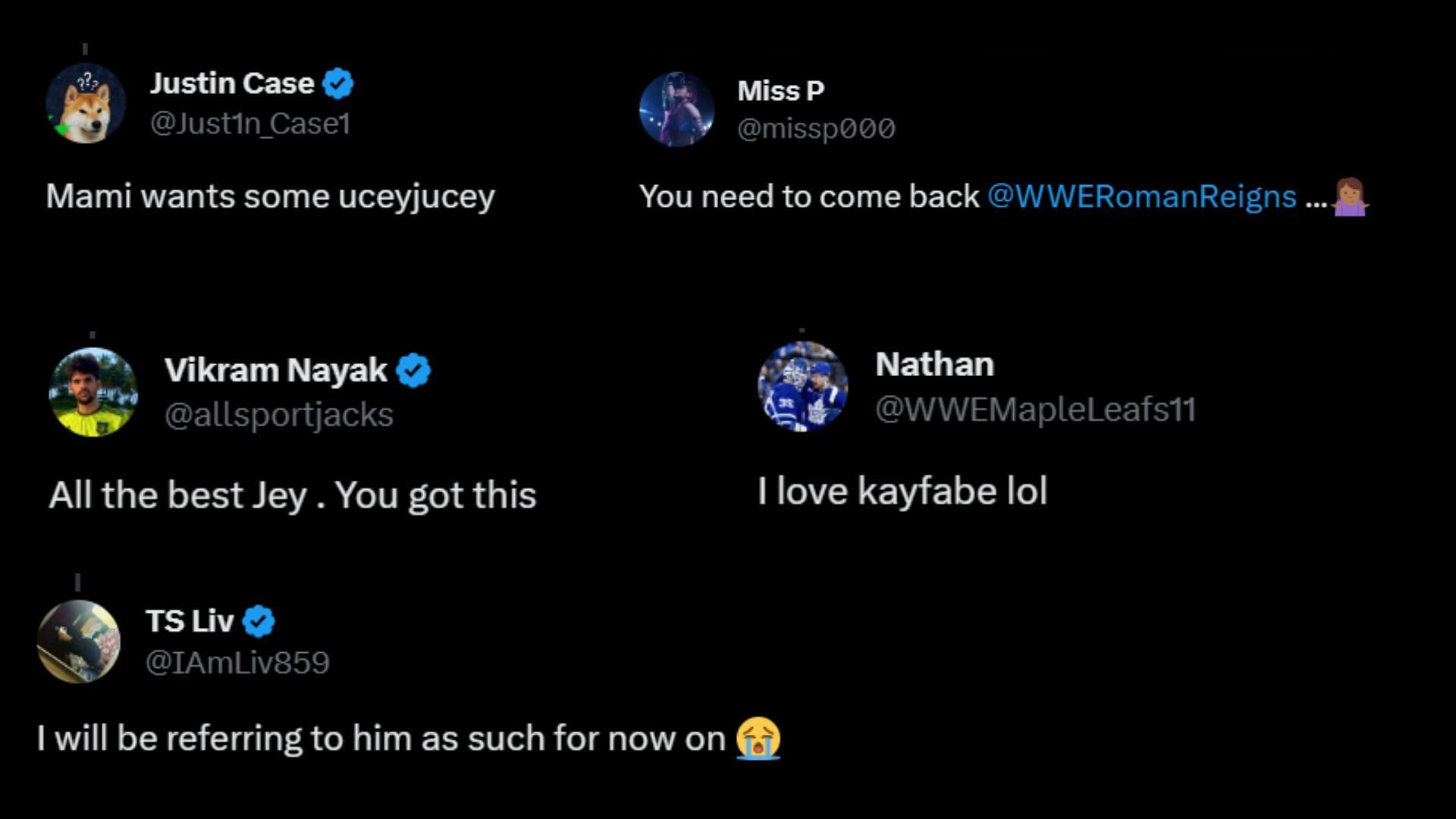 Screenshot of the fans' reactions on Twitter.